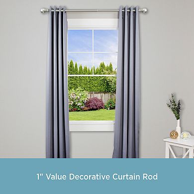 Kenney 1” Diameter Layla Value Decorative Adjustable Curtain Rod Set