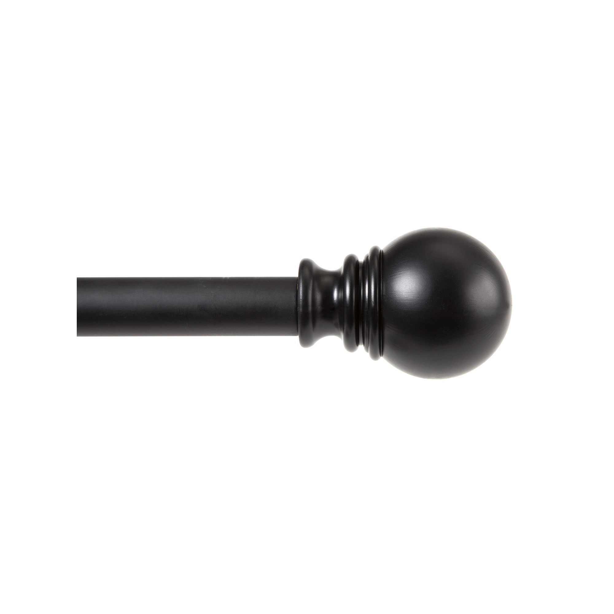 Kenney 1” Diameter Layla Value Decorative Adjustable Curtain Rod Set, Bla