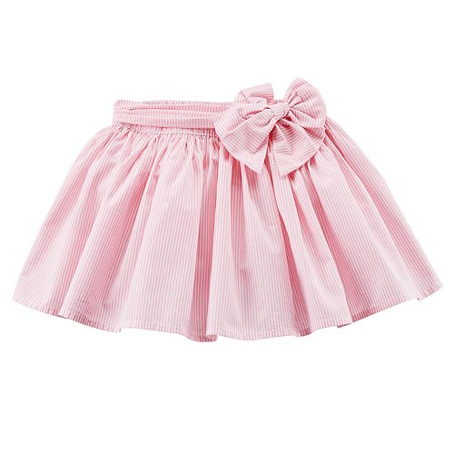 Girls 48 Carter's Striped Pink Poplin Skirt