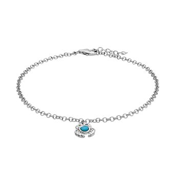 Nautica Rocks Sterling Silver Larimar Crab Anklet