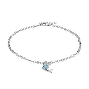 Sterling Silver Dolphins Anklet