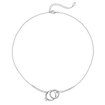 Argento Bella Sterling Silver Cubic Zirconia Engagement Ring Necklace