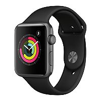Apple Watch Series 3 42mm Aluminum Case GPS Smartwatch with Black Sport Band (Space Gray) + $105 Kohls Cash