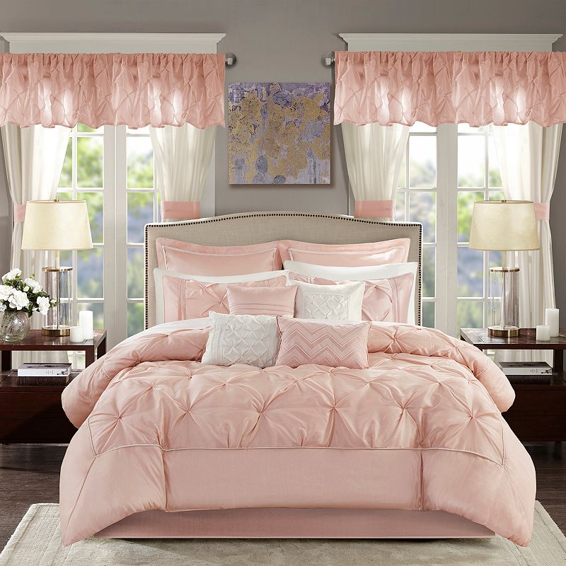 Madison Park Essentials 24-piece Loretta Bed Set, Light Pink, King