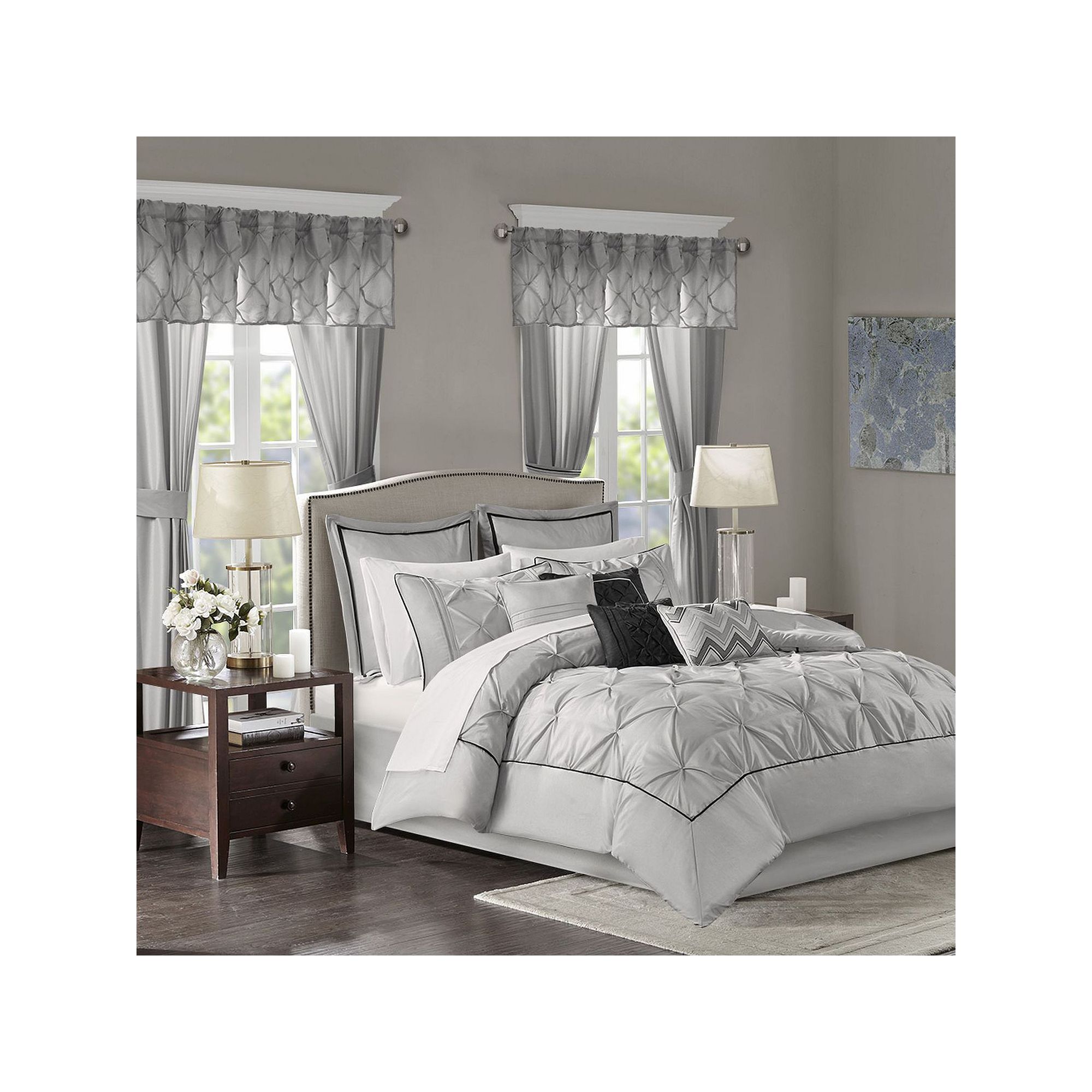 Madison Park Essentials Loretta 24-Piece Complete Comforter Set with Sheets