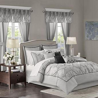 Madison Park Essentials Loretta 24 pc Complete Comforter Set with Sheets and Curtains