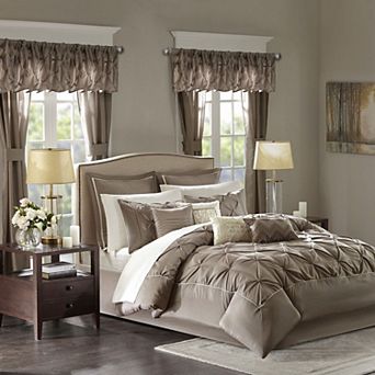 Madison Park Essentials Loretta 24 pc Complete Comforter Set with Sheets and Curtains