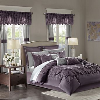 Madison Park Essentials Loretta 24 pc Complete Comforter Set with Sheets and Curtains