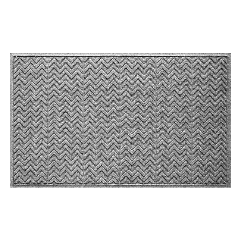 WaterGuard Chevron Indoor Outdoor Mat, Med Grey, 22X60