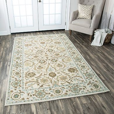 Rizzy Home Ashlyn Framed Floral I Wool Rug