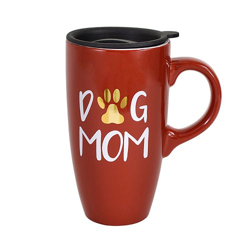 Enchante "Dog Mom" Lidded Travel Mug