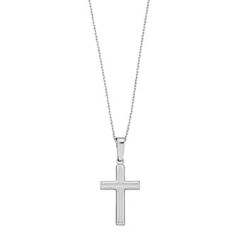 Argento Bella Sterling Silver Textured Cross Pendant Necklace
