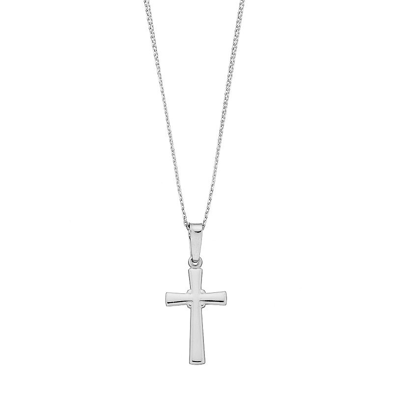 Sterling Silver Cross Pendant Necklace, Womens, Grey