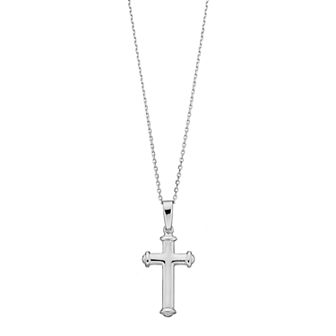 Argento Bella Sterling Silver Trefoil Cross Pendant Necklace