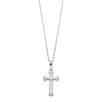 Argento Bella Sterling Silver Trefoil Cross Pendant Necklace