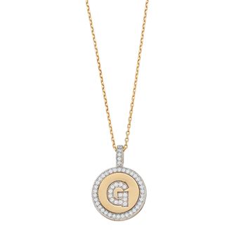 Argento Bella 14k Gold Over Silver Cubic Zirconia Initial Pendant Necklace