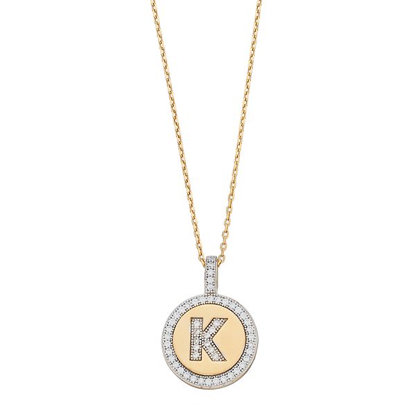 -G- Secret Box 14K Gold Dipped Cubic Zirconia Initial Monogram Pendant Necklace