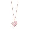 14k Rose Gold Over Silver Lab-Created Pink Opal Heart Pendant