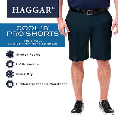 Big & Tall Haggar® Cool 18 PRO Classic-Fit Pleated Shorts