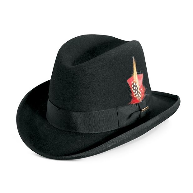 Men's Stacy Adams Wool Felt Fedora With Feather