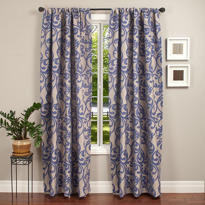 Softline 1-Panel Kateri Window Curtain, Med Blue, 55X96