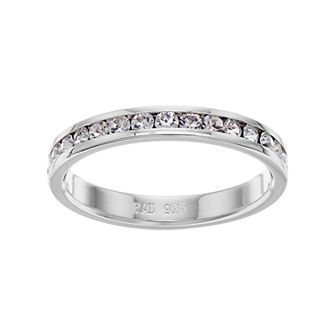 Traditions Jewelry Company Sterling Silver Crystal Birthstone Eternity Ring
