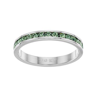 Traditions Jewelry Company Sterling Silver Crystal Birthstone Eternity Ring