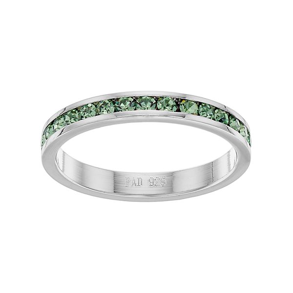 Traditions Jewelry Company Sterling Silver Crystal Birthstone Eternity Ring