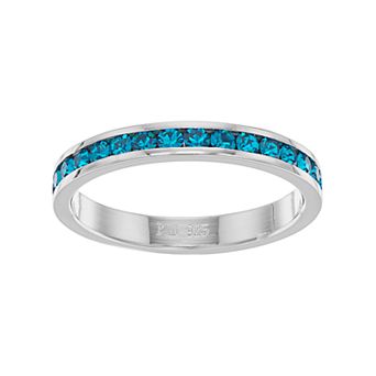 Traditions Jewelry Company Sterling Silver Crystal Birthstone Eternity Ring