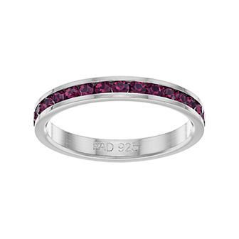 Traditions Jewelry Company Sterling Silver Crystal Birthstone Eternity Ring