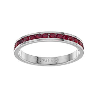 Traditions Jewelry Company Sterling Silver Crystal Birthstone Eternity Ring