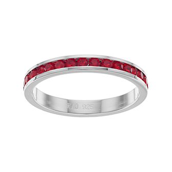 Traditions Jewelry Company Sterling Silver Crystal Birthstone Eternity Ring