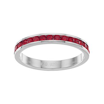 Traditions Jewelry Company Sterling Silver Crystal Birthstone Eternity Ring