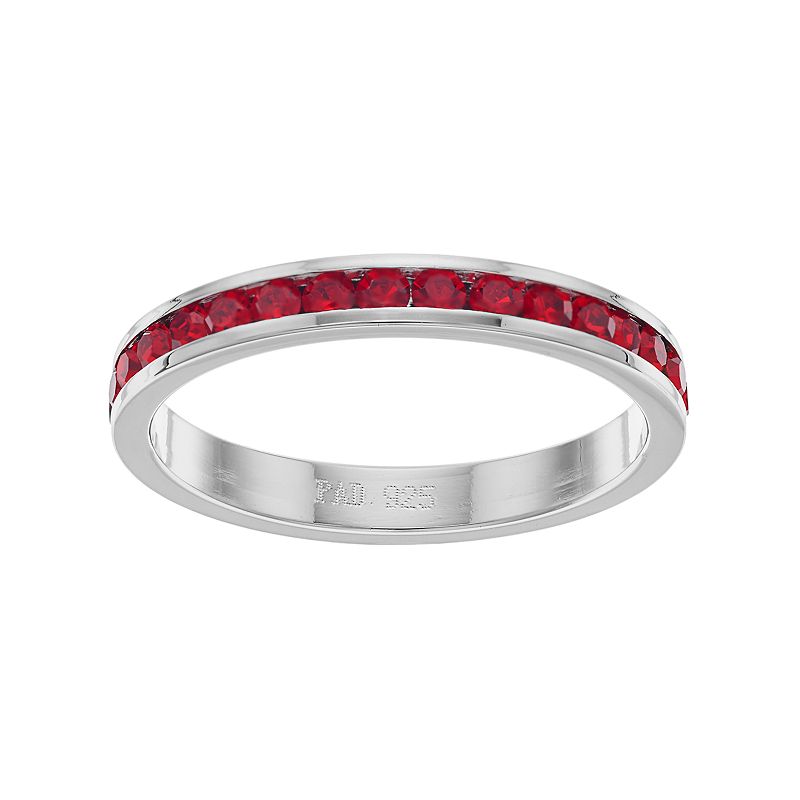 Traditions Jewelry Company Sterling Silver Crystal Birthstone Eternity Ring, Women's, Size: 10, July