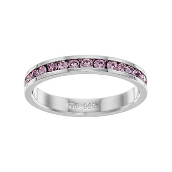 Traditions Jewelry Company Sterling Silver Crystal Birthstone Eternity Ring