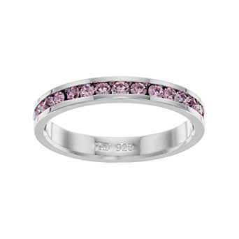 Traditions Jewelry Company Sterling Silver Crystal Birthstone Eternity Ring