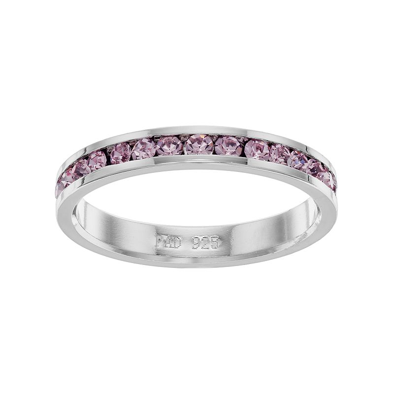 Traditions Jewelry Company Sterling Silver Crystal Birthstone Eternity Ring, Women's, Size: 9, June