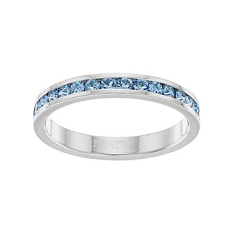 Traditions Jewelry Company Sterling Silver Crystal Birthstone Eternity Ring