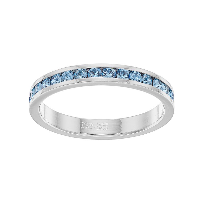 Traditions Jewelry Company Sterling Silver Crystal Birthstone Eternity Ring, Women's, Size: 8, March