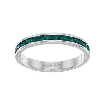 Traditions Jewelry Company Sterling Silver Crystal Birthstone Eternity Ring