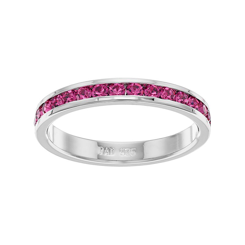 Traditions Jewelry Company Sterling Silver Crystal Birthstone Eternity Ring, Women's, Size: 6, October