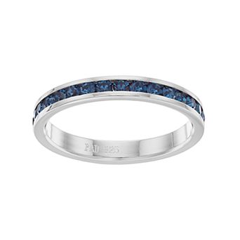 Traditions Jewelry Company Sterling Silver Crystal Birthstone Eternity Ring