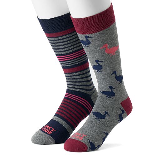 Men's Funky Socks 2-pack Patterned Crew Socks