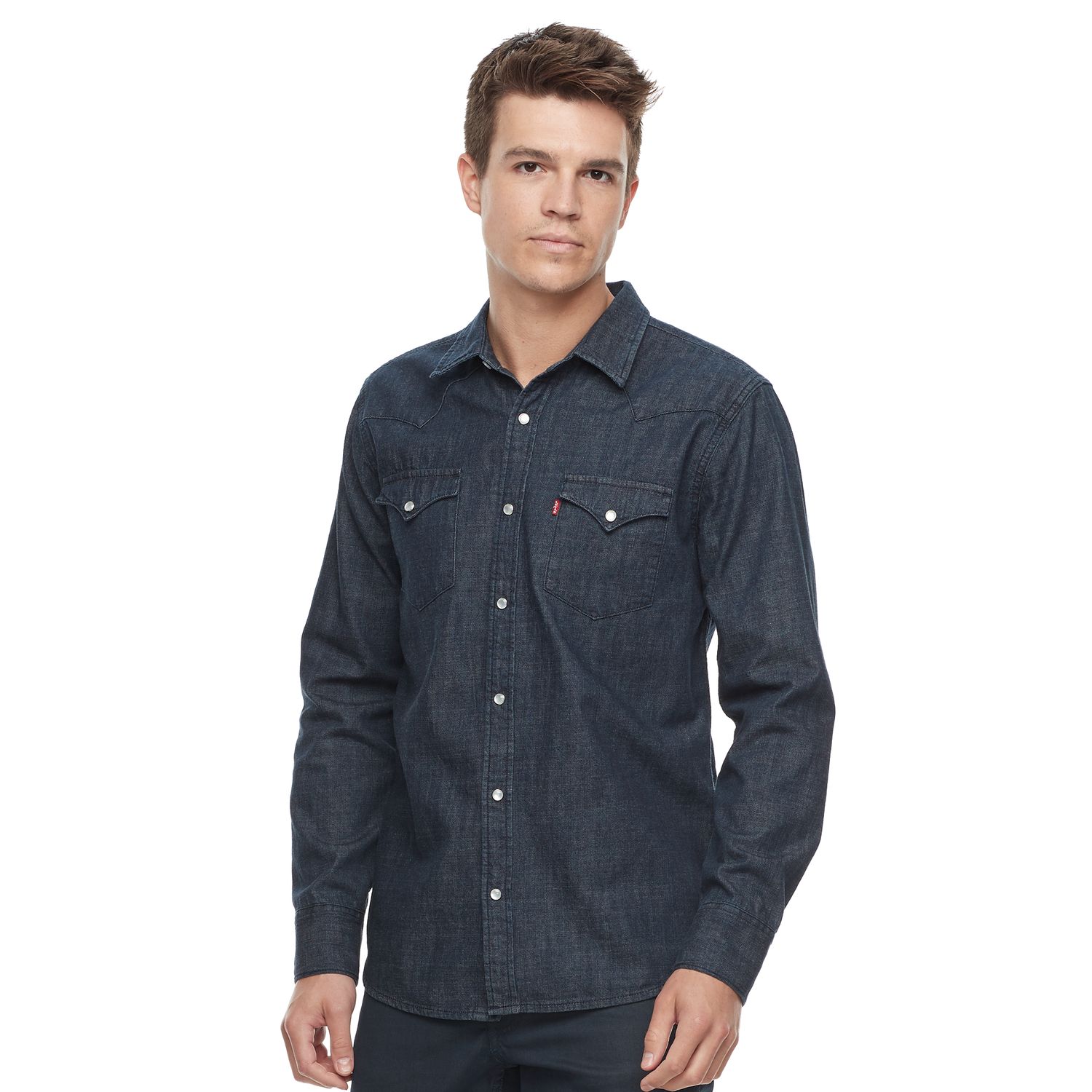 levi's dark denim shirt