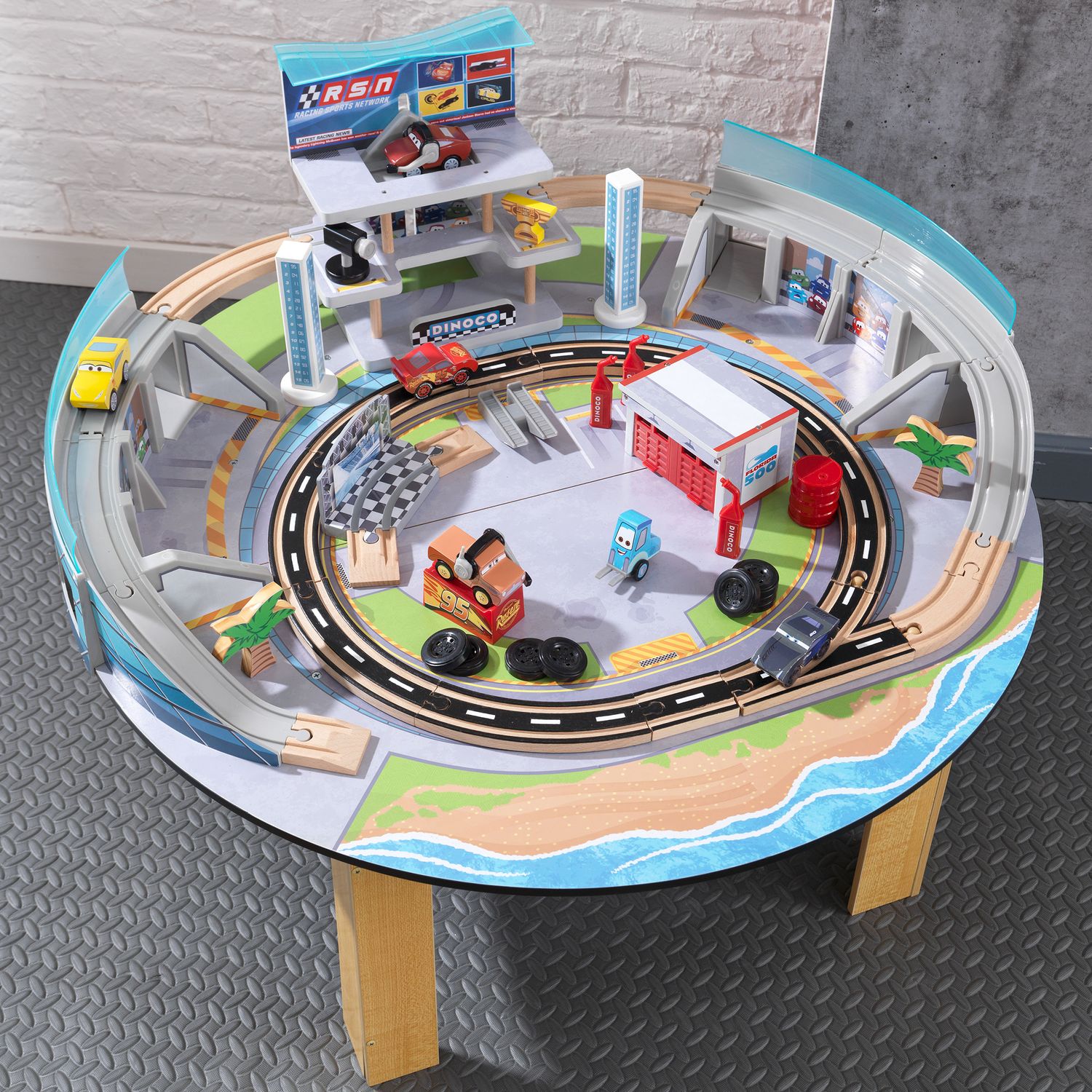 kidkraft disney pixar cars 3 florida speedway train table racetrack