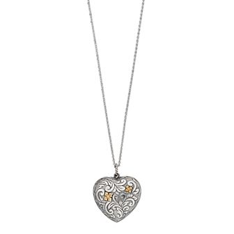 Sterling Silver Puffed Heart Pendant Necklace