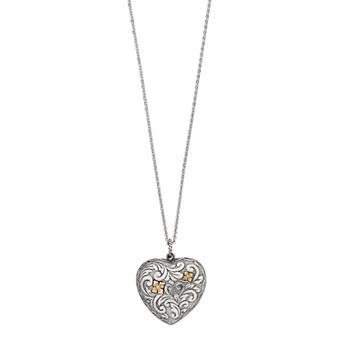 Sterling Silver Puffed Heart Pendant Necklace