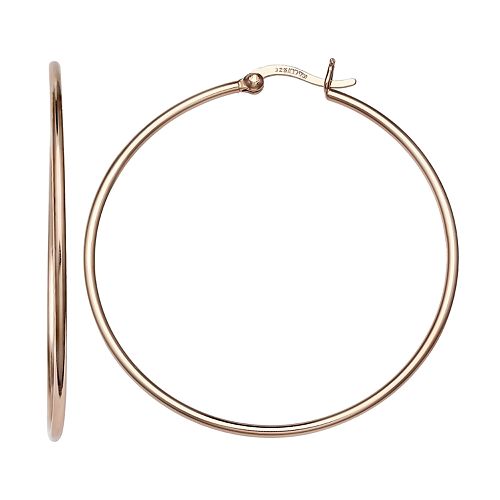 PRIMROSE 18k Rose Gold Over Silver Tube Hoop Earrings