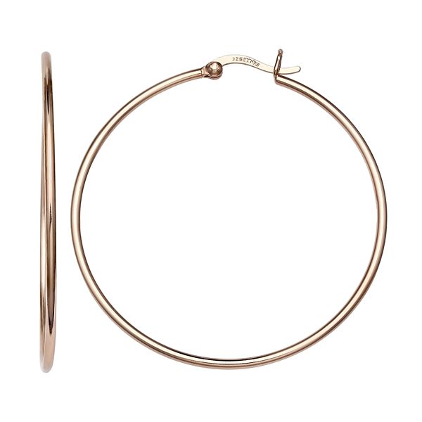 PRIMROSE 18k Rose Gold Over Silver Tube Hoop Earrings