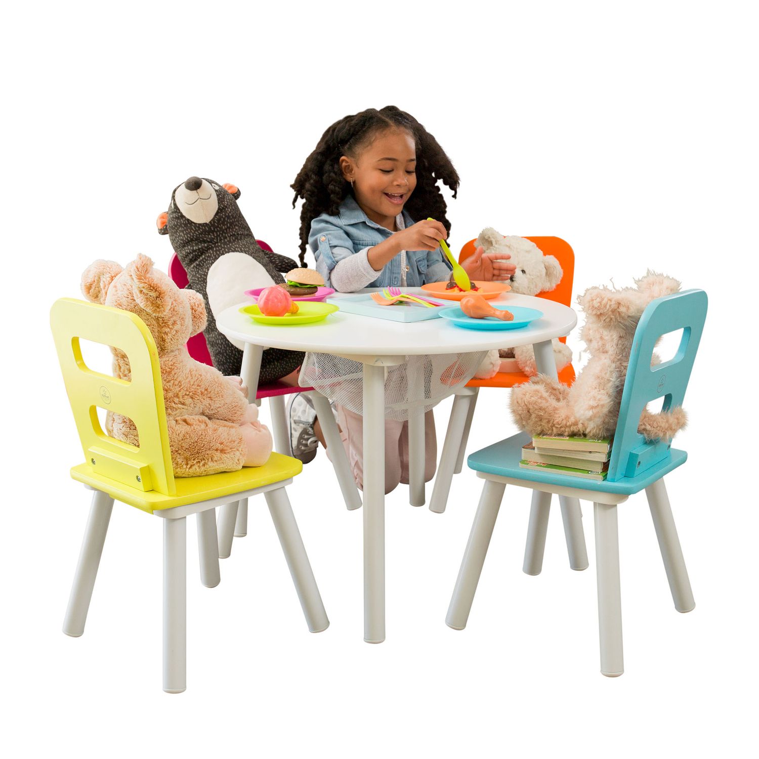 kidkraft round storage table & 4 chair set